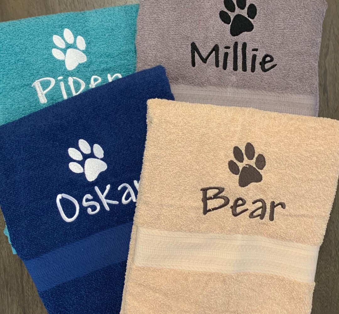 Personalized Pet Towel/ Custom Dog Towel / Paw Print Towel Pet Gift 30