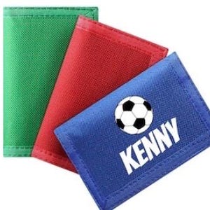 Personalized trifold wallet, custom kids wallet, soccer wallet, character wallet birthday gift Christmas gift