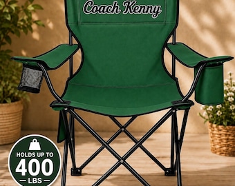 4 Personalized folding chair/ coach gift/ custom wedding gift/ custom camping chair/ custom logo chair / birthday party gift holds 400lbs
