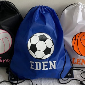 Personalized soccer backpack / custom basketball drawstring bag / volleyball backpack drawstring sports team bag team gift image 1