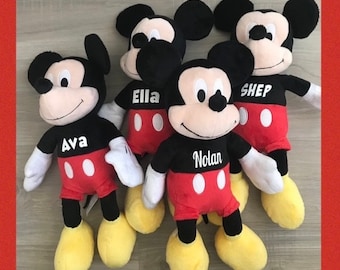 Personalized Mickey Mouse stuffed animal with name personalized Disney plush toy customs Mickey Mouse toy 9”