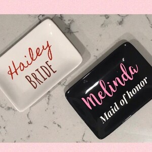 Personalized bride ring dish, custom jewelry dish, birthday gift, wedding gift