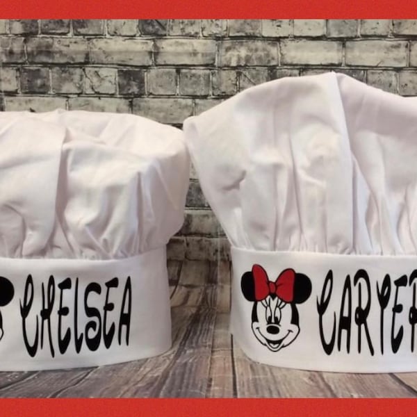 Personalized disney chef hat birthday  gift personalized chef hat Mickey Mouse hat party hat pizza party chef hats , hat favors