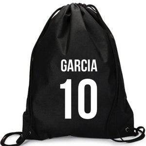 Personalized school drawstring with number, custom sports bag, personalized drawstring bag personalized soccer team bag,  soccer team gift