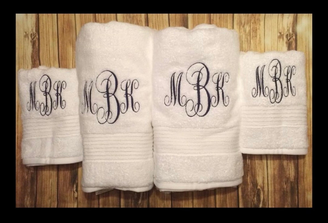 Personalized His and Hers Bath Towel/ Custom Couples Towel / Initial