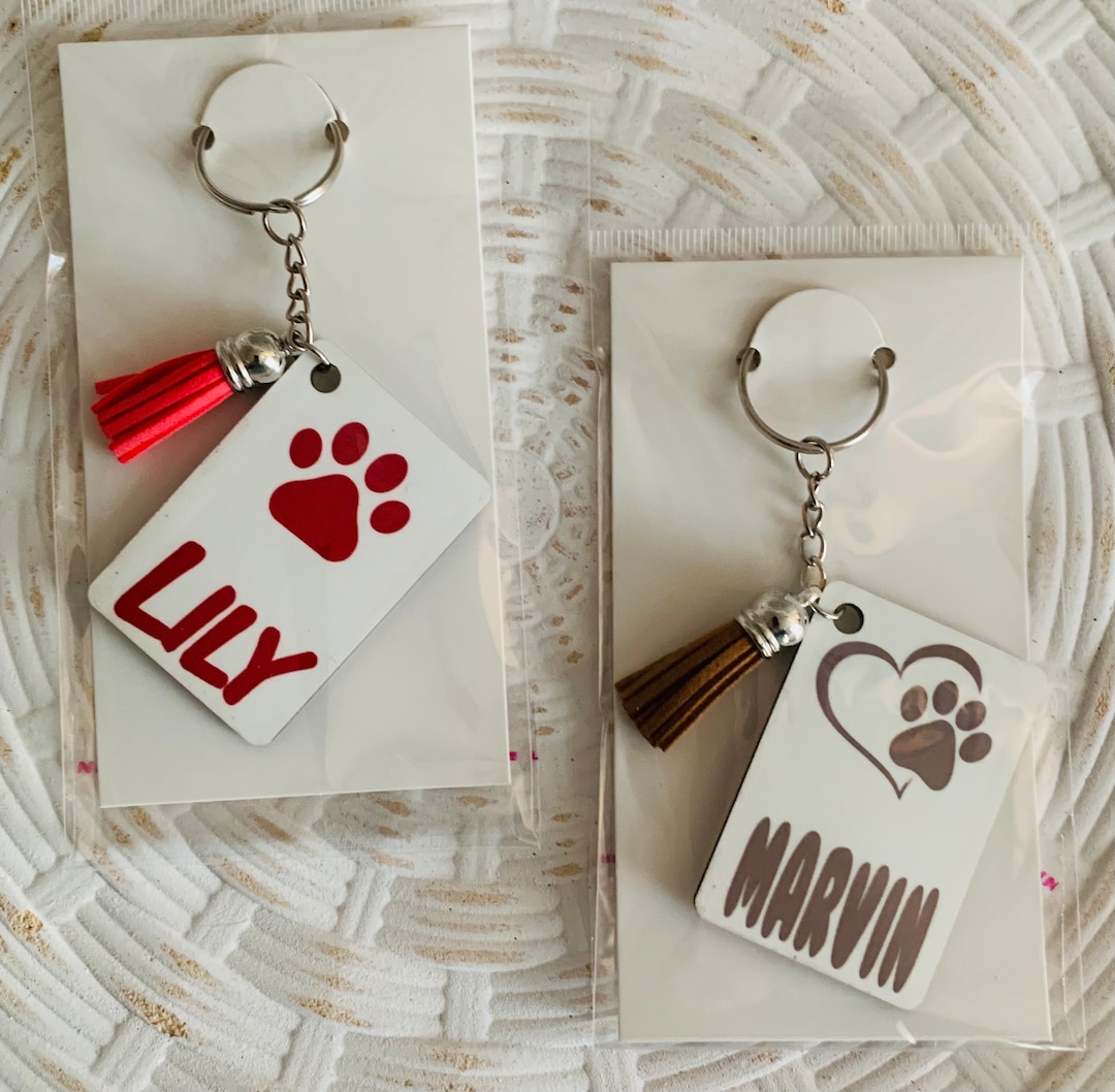 Personalized Pet Keychain With Name , Custom Dog Ketchain, Cat Keychain