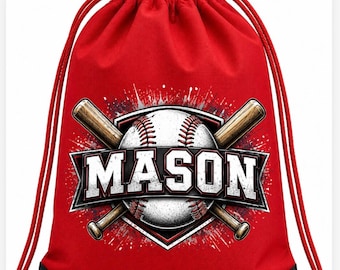 17 Personalized baseball backpack birthday  gift personalized drawstring bag personalized baseball  team bag soccer team gift