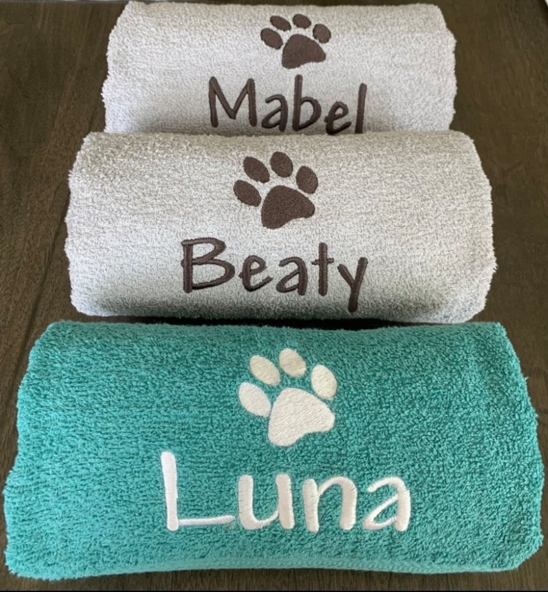 Personalized Pet Towel/ Custom Dog Towel / Paw Print Towel Pet Gift 30