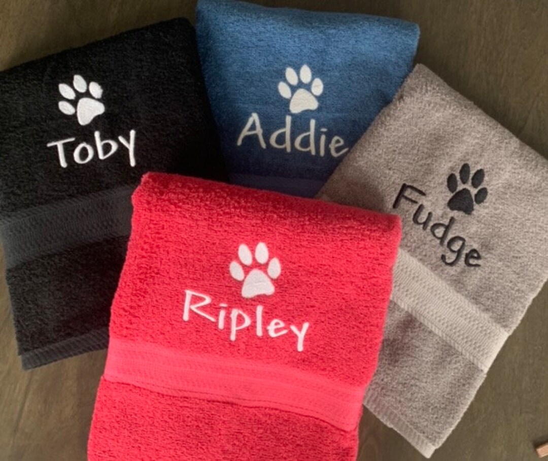 Personalized Pet Towel/ Custom Dog Towel / Paw Print Towel Pet Gift 30