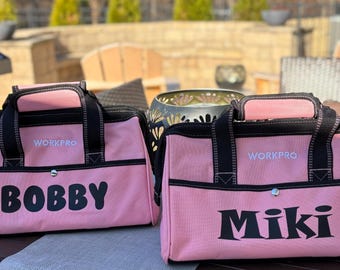 Personalisierte Werkzeugtasche, benutzerdefinierte Werkzeugtasche, Werkzeugtasche, Geburtstagsgeschenk, Werkzeugtasche, Geschenk für Frau, 13-Zoll-Rosa-Werkzeugtasche ((Werkzeuge nicht enthalten)