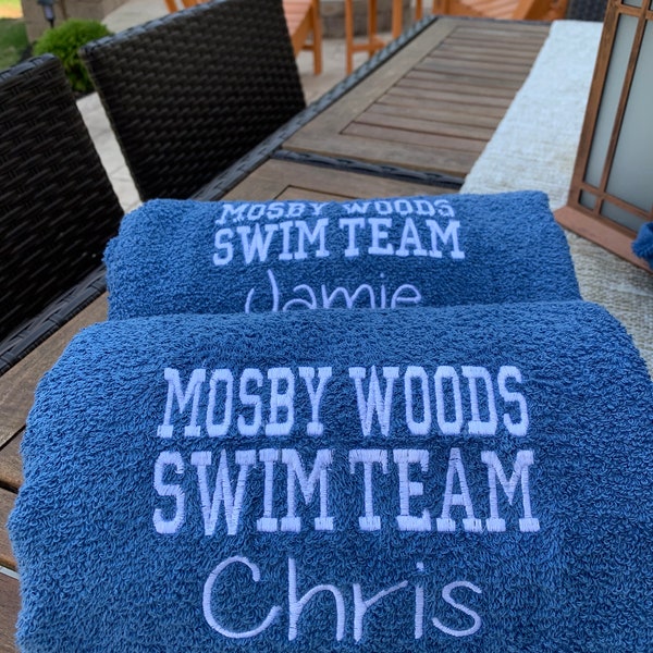 Personalized swim team towel/ Custom swim  towel /  swim team gift 30 x 54”