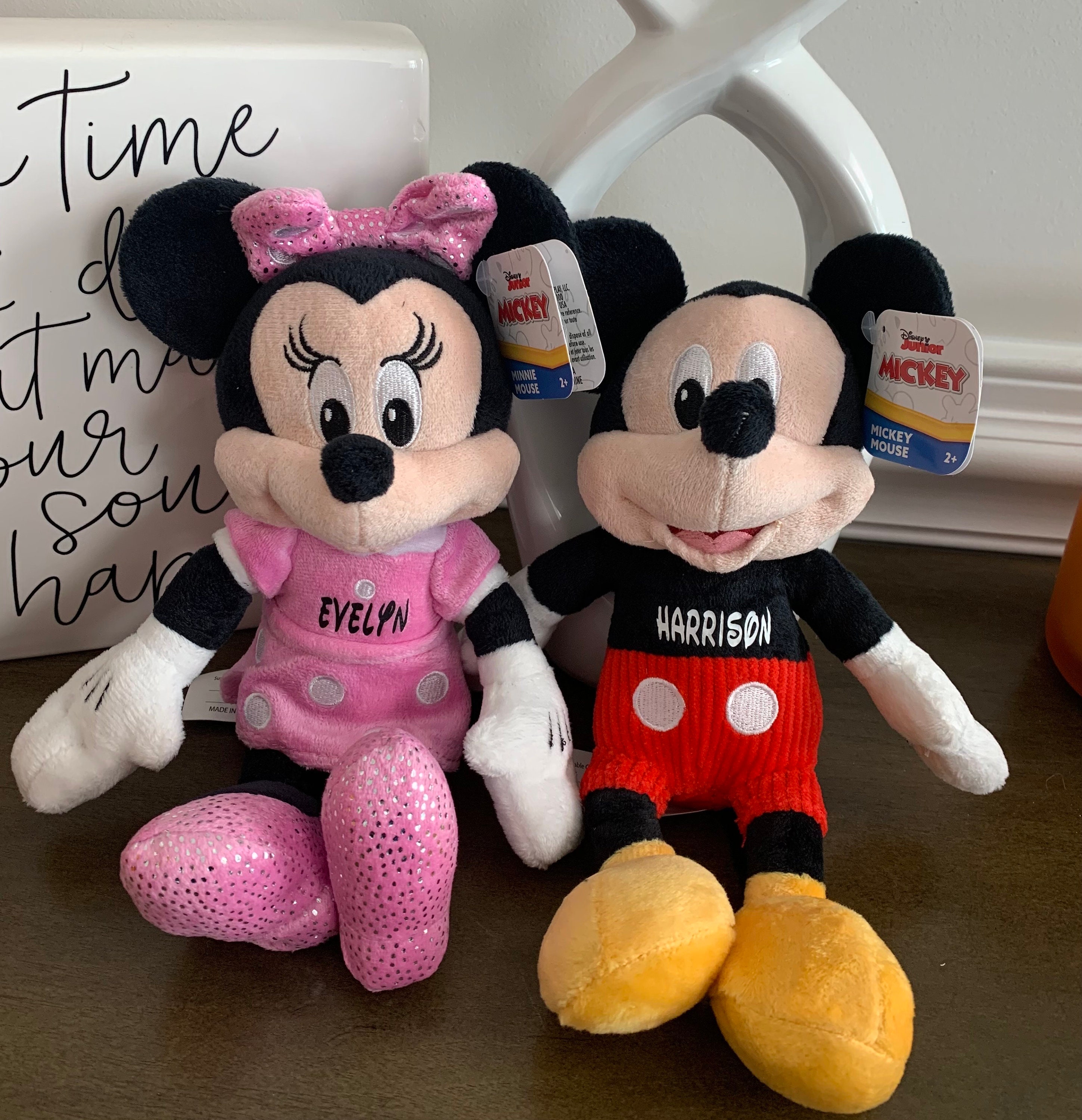 Peluches Disney Personalizados. Minnie y Mickey con tu nombre
