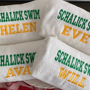 Personalisiertes Swim Team Handtuch / Personalisiertes Swim Team Handtuch 30 x 54 ”