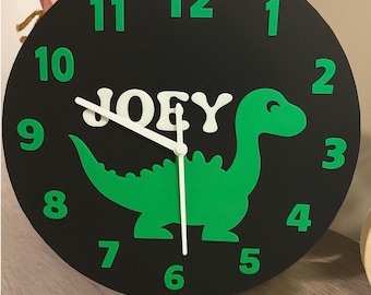 Personalized kids clock/ dinosaur clock/ custom wall clock/ Christmas gift for kids / 3d wall clock many designs