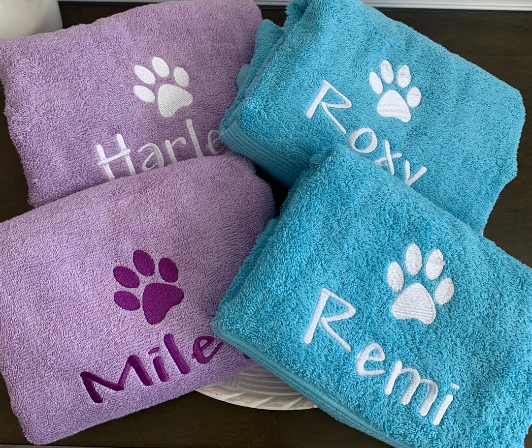Personalized Pet Towel/ Custom Dog Towel / Paw Print Towel Pet Gift 27