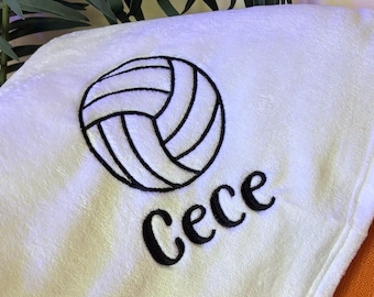 Manta de voleibol personalizada/Manta personalizada/Manta deportiva de regalo de 50 x 60” bordada para amantes del deporte/Manta bordada