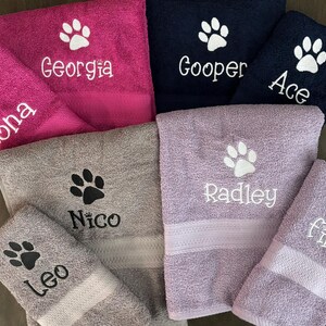 Personalized Pet towel/ Custom dog towel / paw print towel pet gift 30 x 54” doggy towel/ cat towel, dog gift