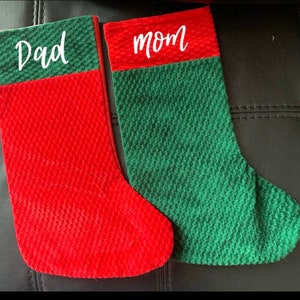 2 Personalized Christmas stocking red  stocking green stocking 18” plaid custom stocking