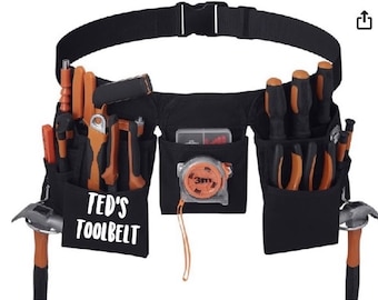 2 Personalisiere Werkzeuggürtel, Werkzeuggürtel personalisieren, Vatertagsgeschenk Werkzeuggürtel, Geburtstagsgeschenk 19pocket Werkzeuggürtel schwarz, rosa, khaki, braun