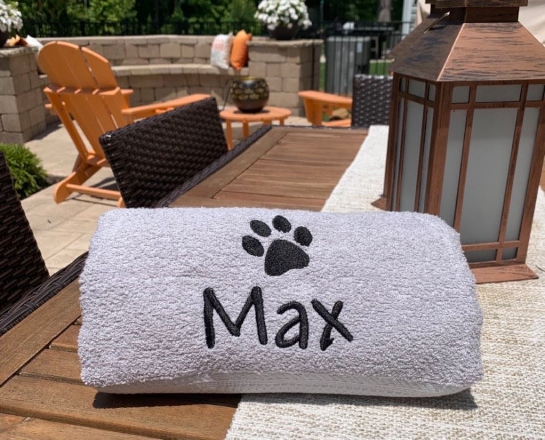 Personalized Pet Towel/ Custom Dog Towel / Paw Print Towel Pet Gift 30