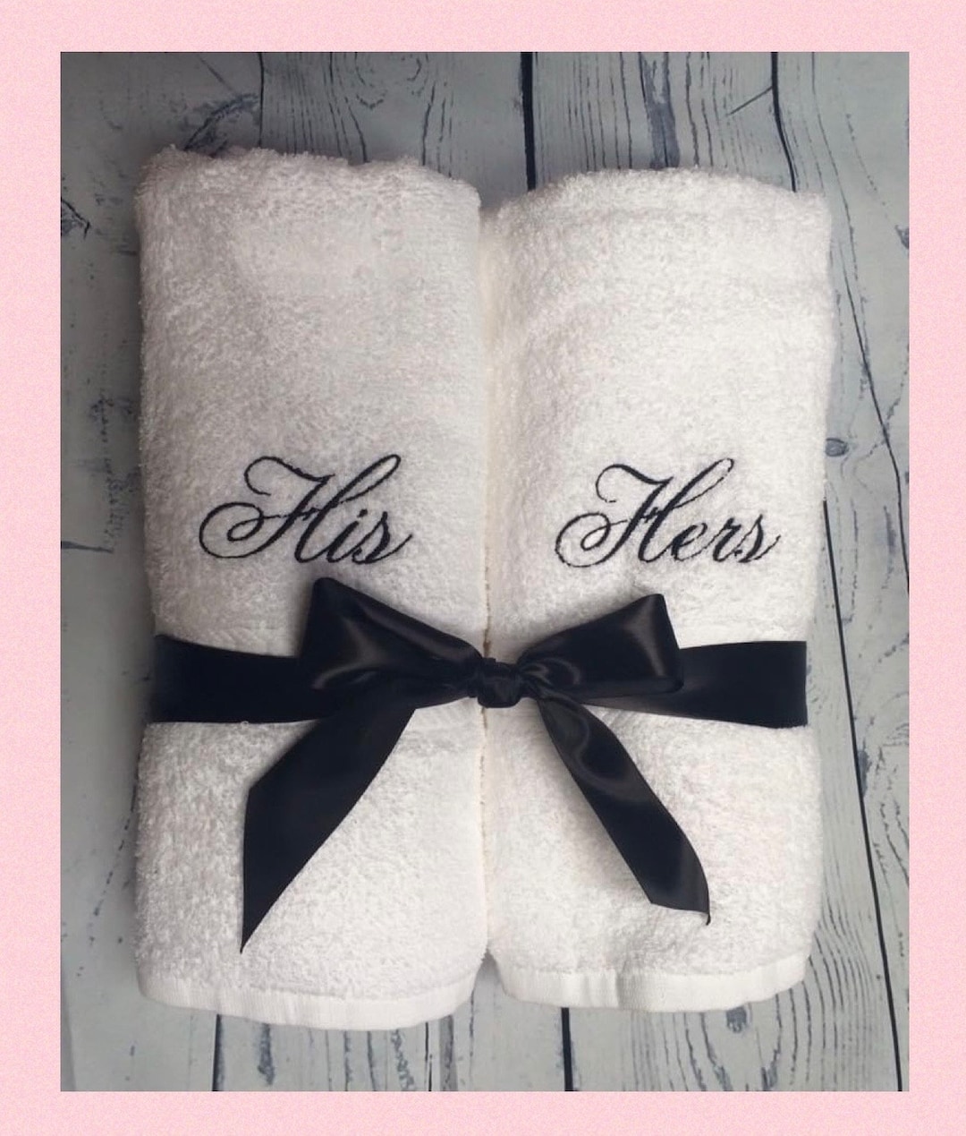 Personalized His and Hers Bath Towel/ Custom Couples Towel / Mr and Mrs