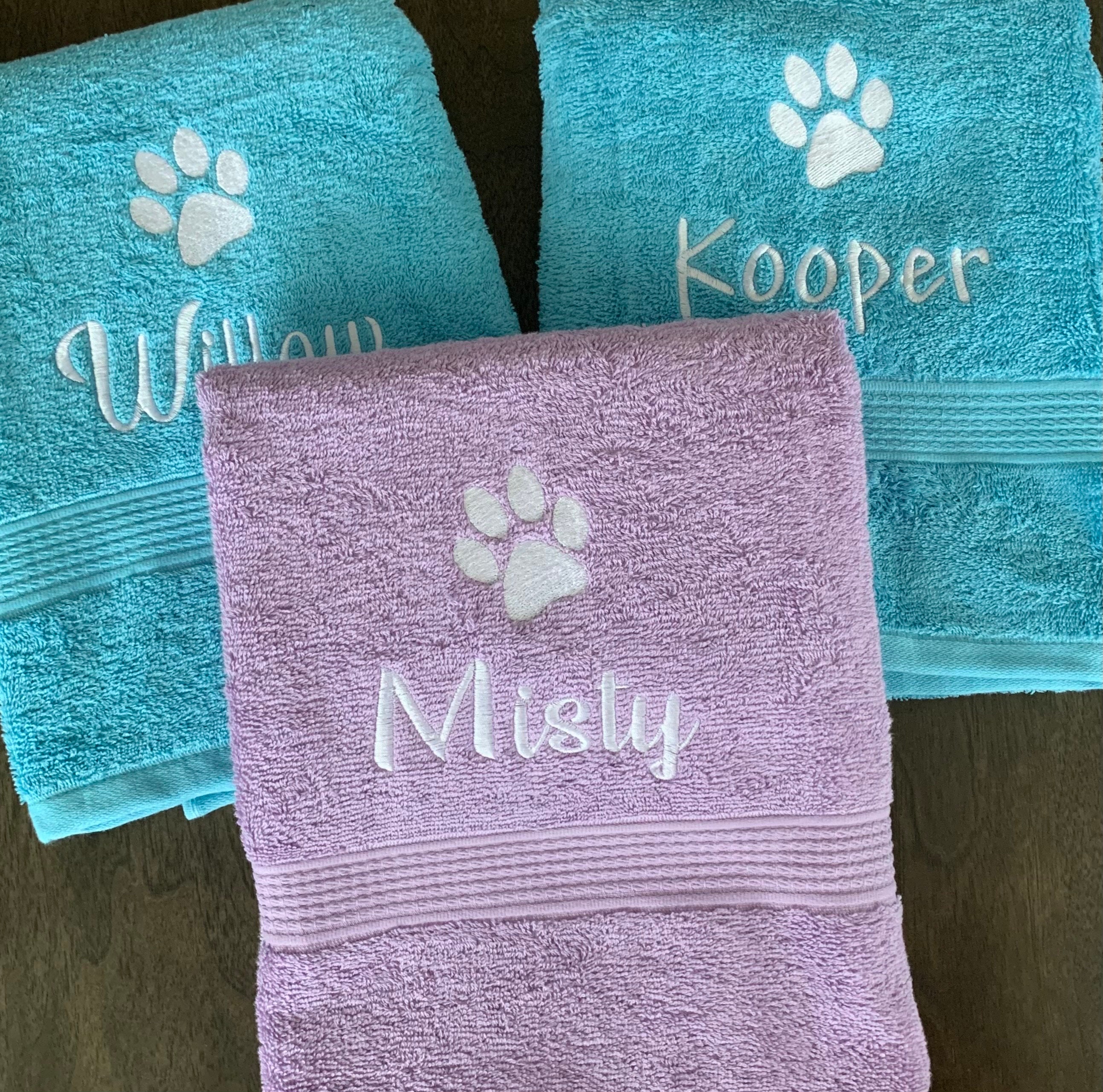 Personalized Pet Towel/ Custom Dog Towel / Paw Print Towel Pet Gift 27
