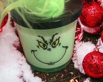 Holiday Grinch green candle