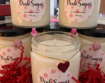 Pink Sugar Valentines Day 8oz soy candle
