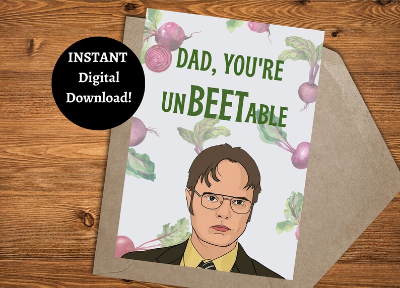 Dwight Shrute Father's Day Card, Printable 5x7 Card, Instant Download, Funny Dwight Shrute the ...