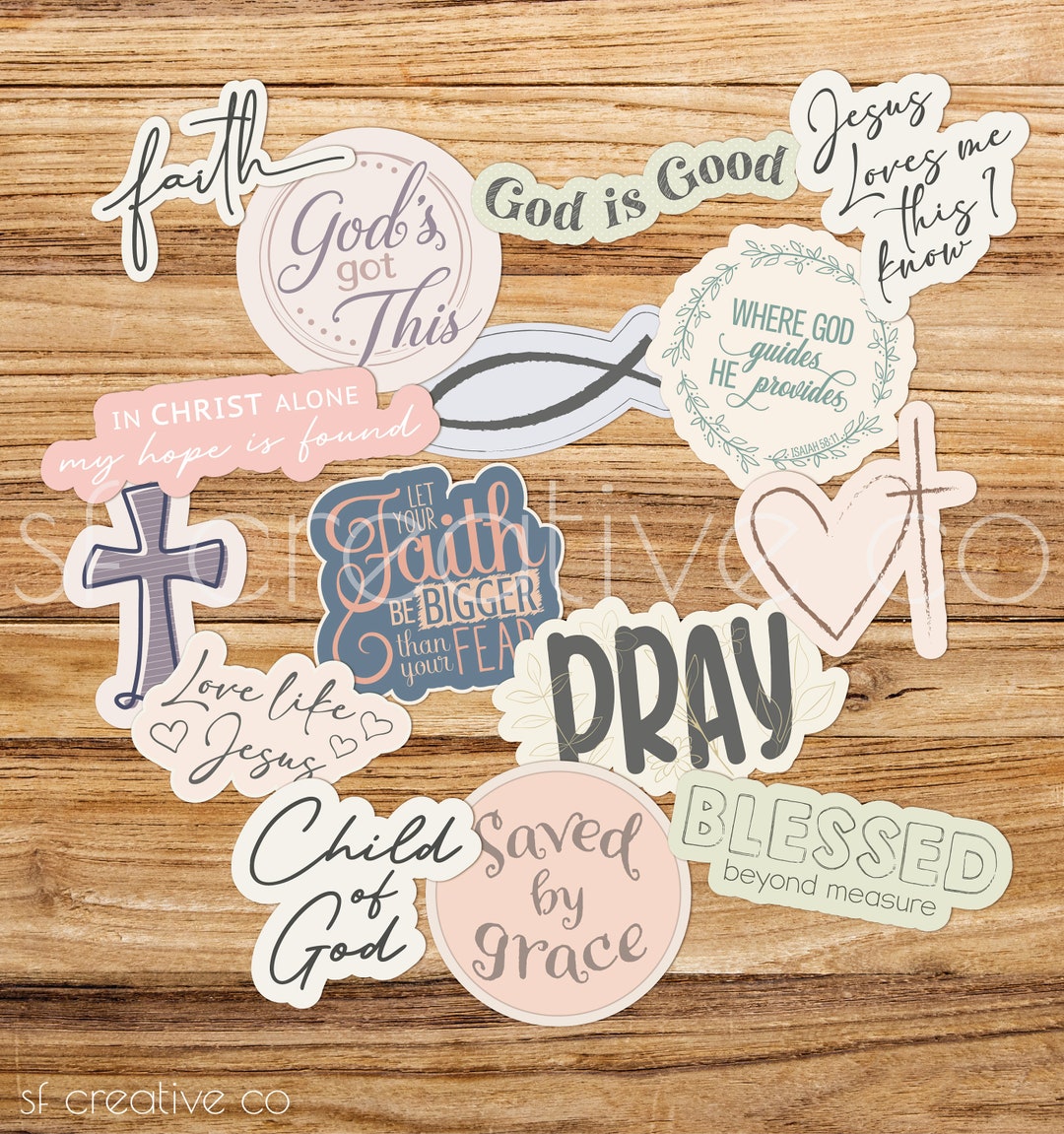 Christian Sticker Pack | Faith Stickers | Notebook Stickers | Bullet ...