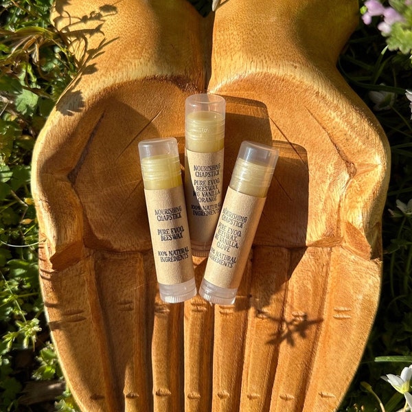 Natural Chapstick with SIMPLE Ingredients- Beeswax and Olive Oil, No Essential Oils, Sensitive Skincare, Nontoxic Chapstick, Oklahoma Made