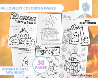 Kids Halloween Coloring Sheets | Digital Download | Happy Halloween | Cute Halloween Coloring Pages | Kids Halloween Activity Book