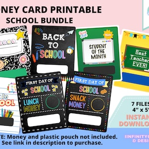 Back to school Cash Card, Money Card, Money Card Holder, Money Card Holder Gift, Birthday Money Card, Money card template, Teacher Gift