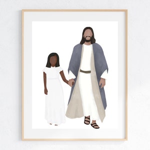 LDS Baptism Gift | LDS Baptism | Baptism Girl | Printable | Baptism Invitation Art | Baptism Art | Girl with Jesus | When I am Baptized