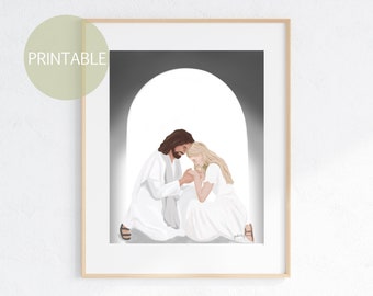 Christ and Young Woman Portrait: LDS Religious Art (Printable)