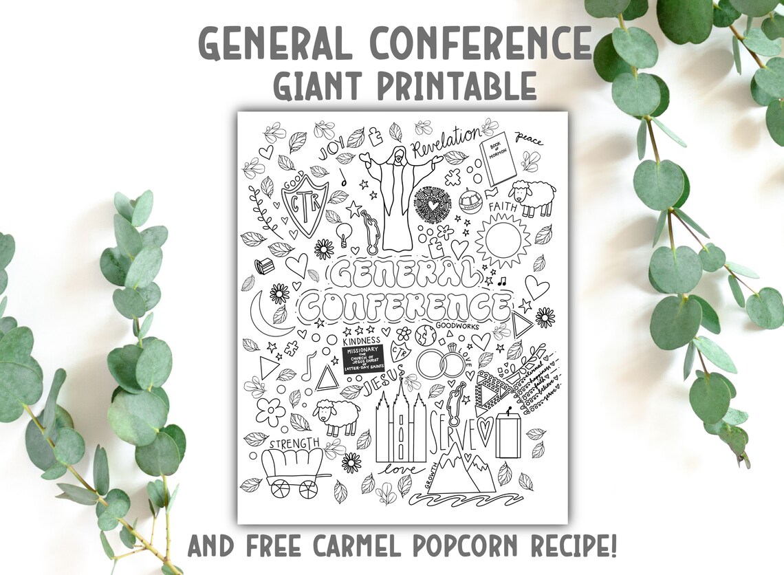 LDS General Conference Coloring Page Giant Coloring Page Etsy