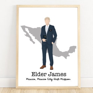 Gift for LDS Missionary | Custom Faceless Portrait Based on Photo | Missionary Poster