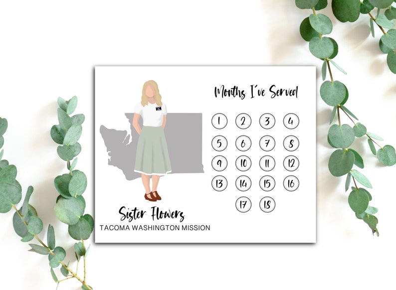 Personalized Missionary Countdown for LDS Sister Mission Printable ...