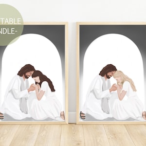 Christ and Young Woman Portrait Bundle: LDS Art Print (Digital Download)