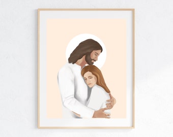 Be Not Troubled | LDS Art | Printable | Christ Portrait | Religious Art | Gift for LDS Women | Modern Christian Art | Gift for YW (Redhead)