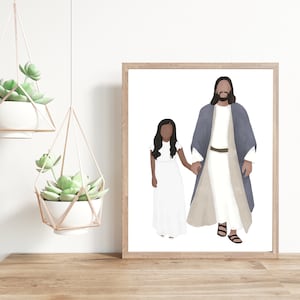 LDS Baptism Gift | LDS Baptism | Baptism Girl | Printable | Baptism Invitation Art | Baptism Art | Girl with Jesus | When I am Baptized