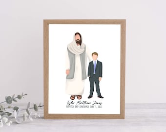 Personalized Baptism Gift for Boy | LDS Baptism | Baptism Boy | Printable | Baptism Invitation Art | Baptism Art | Boy with Jesus