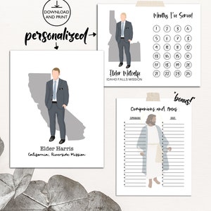 Personalized LDS Missionary Portrait Gift Bundle (Digital Download)