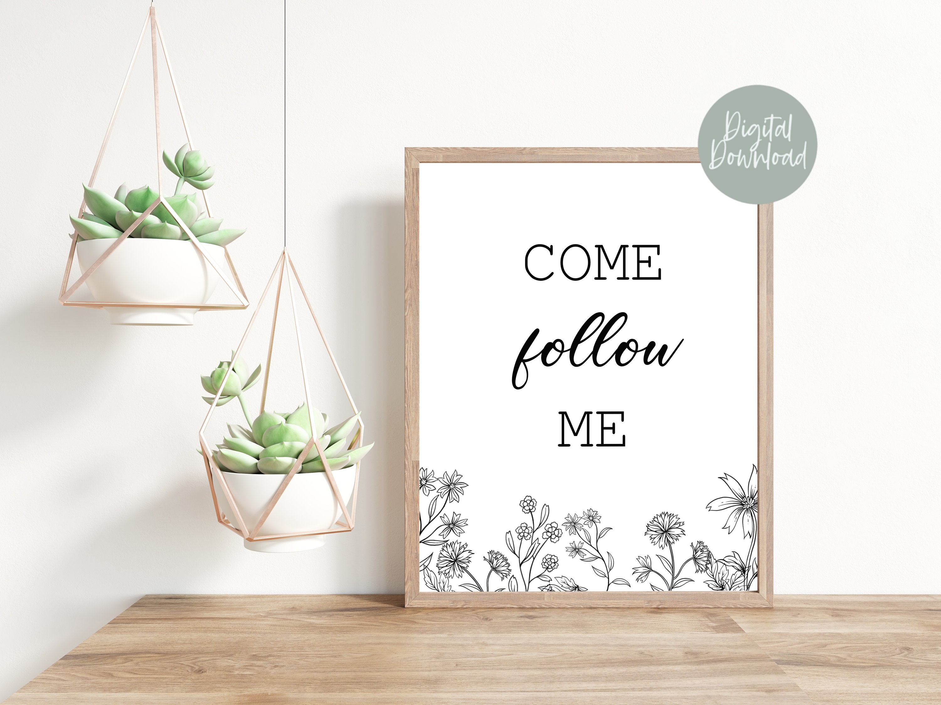 Come Follow Me LDS Wall Art Printable LDS Art LDS Art Download Black ...