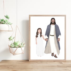 LDS Baptism Gift | LDS Baptism | Baptism Girl | Printable | Baptism Invitation Art | Baptism Art | Girl with Jesus | When I am Baptized