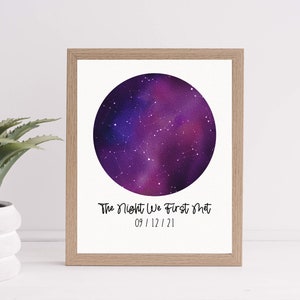 Carte des étoiles personnalisée pour la Saint-Valentin | Cadeau de Saint-Valentin personnalisé pour elle ou pour lui