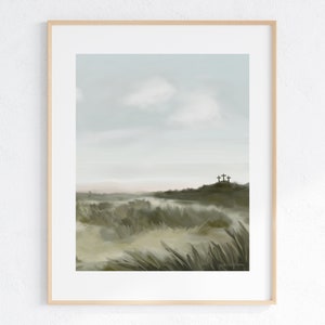 Calvary Hill Cross Art: Easter Holy Week Painting (Digital Download)