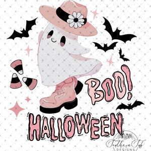Boo Halloween Sublimation Design, Digital Download, PNG File, Cute Halloween Graphic