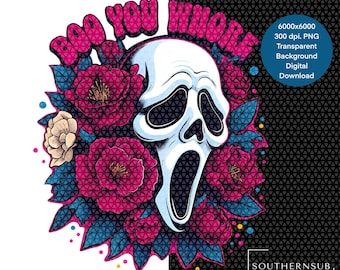 Halloween, Dtf,  Scream Ghostface, Scrapbooking, Journaling, Card Making, T-SHIRT Sublimation Graphic, PNG File, Digital Download