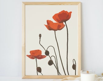 Painted Poppy digital print